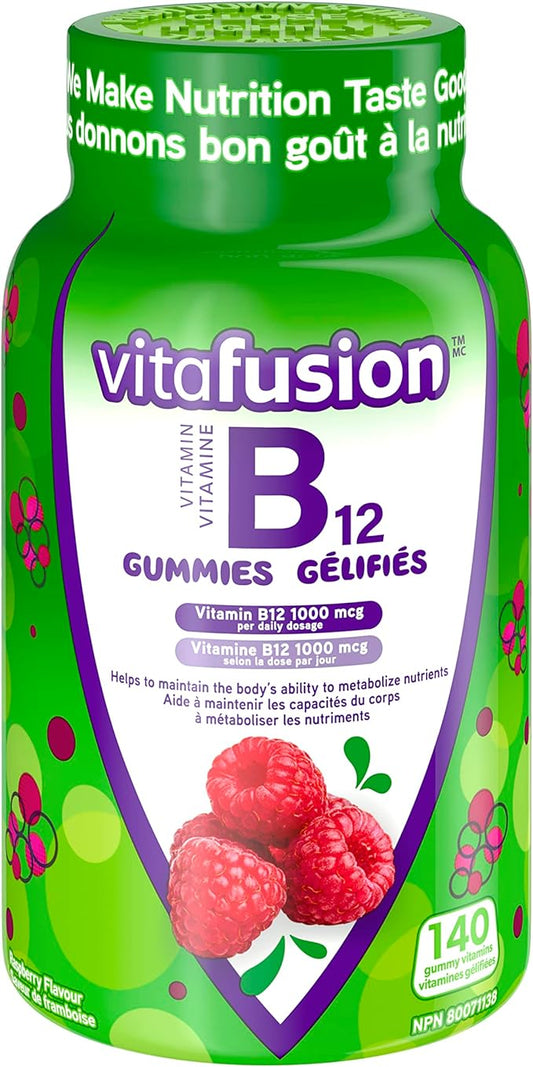 Vitafusion B12 Adult Vitamin Gummies, 1000 Mcg Vitamin B12 Daily Dose, Helps Metabolize Nutrients, 140 Count, 2 Month Supply, Packaging May Vary